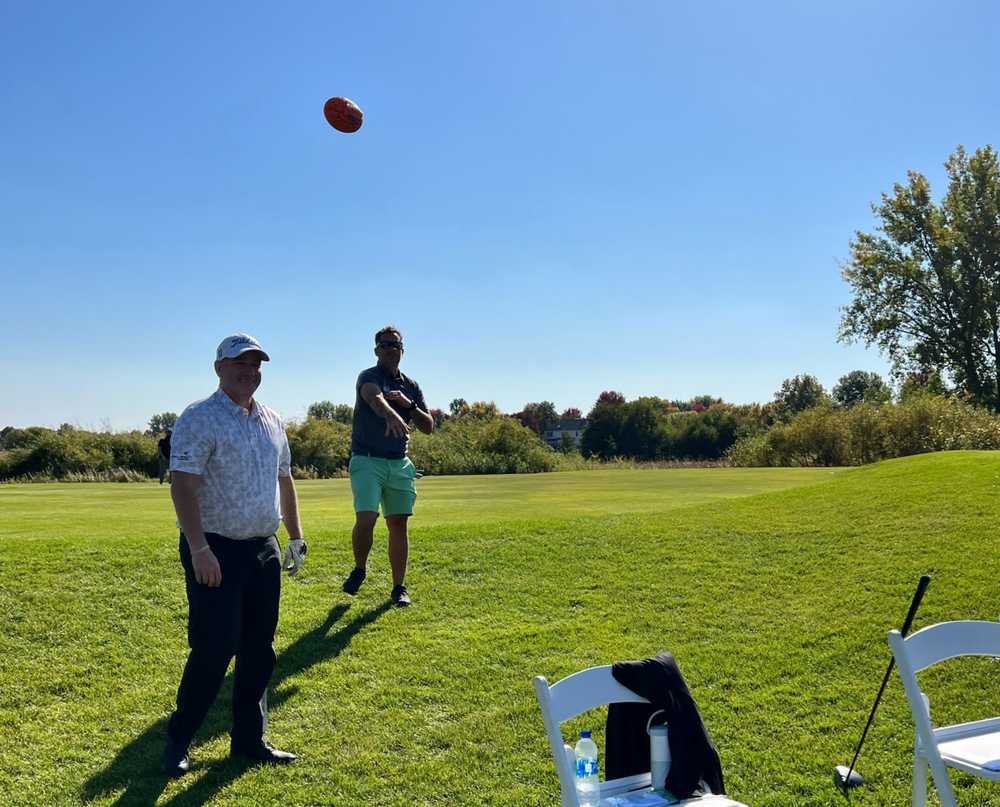the tgb foundation first annual golf event fundraiser chicagoland geneva illinois football toss