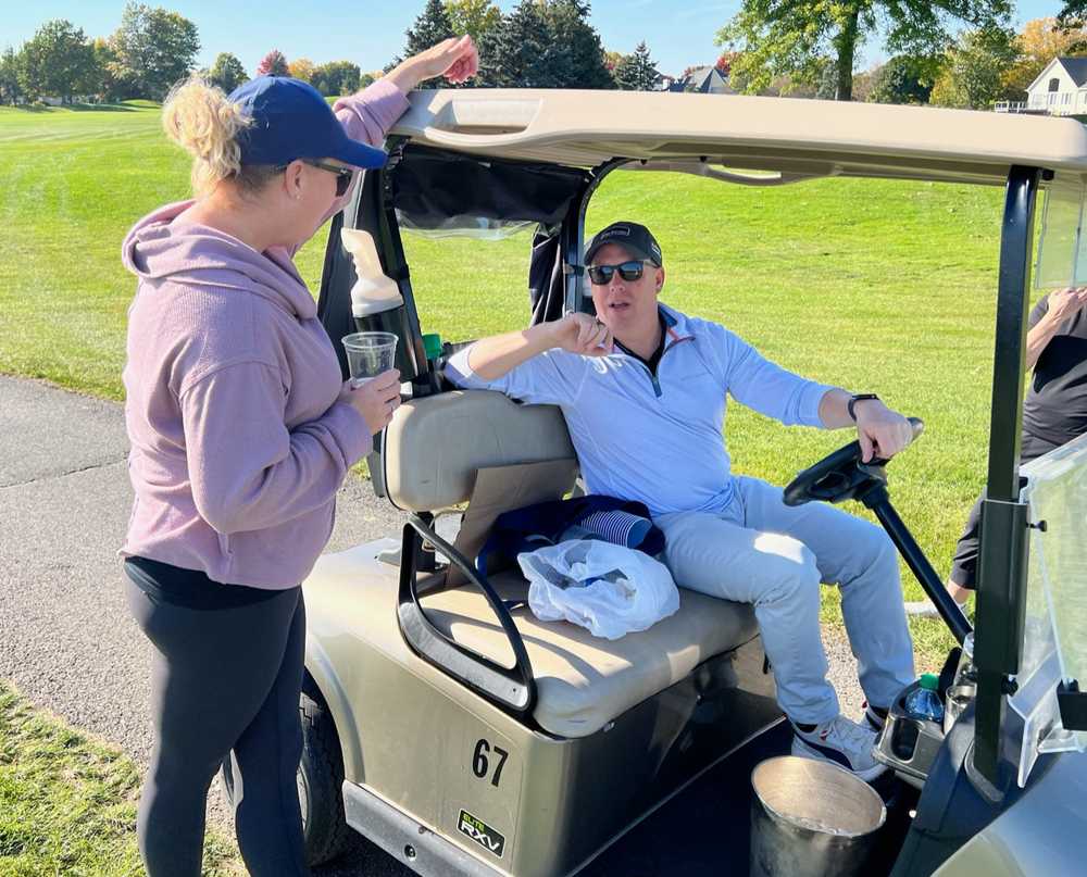 the tgb foundation first annual golf event fundraiser chicagoland geneva illinois boozy treats cart